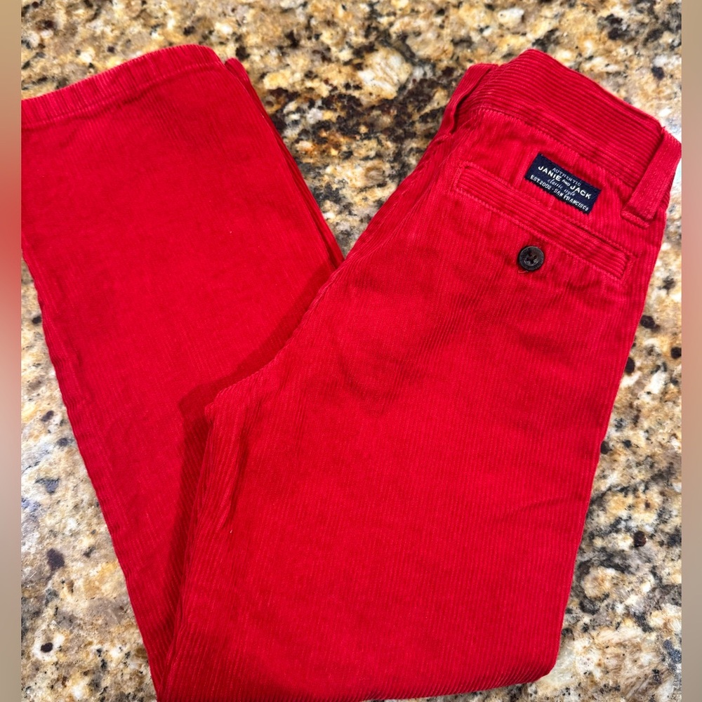 Janie And Jack Corduroy Pants Red Sz 5T Holiday Christmas Classic Girl Boys